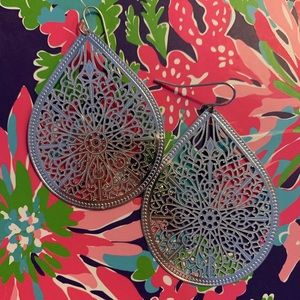 Silver Rain Drop Earrings